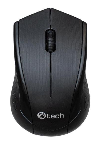 C-TECH myš WLM-07,  bezdrôtová,  1200DPI,  3 tlačidlá,  USB nano prijímač,  čierna