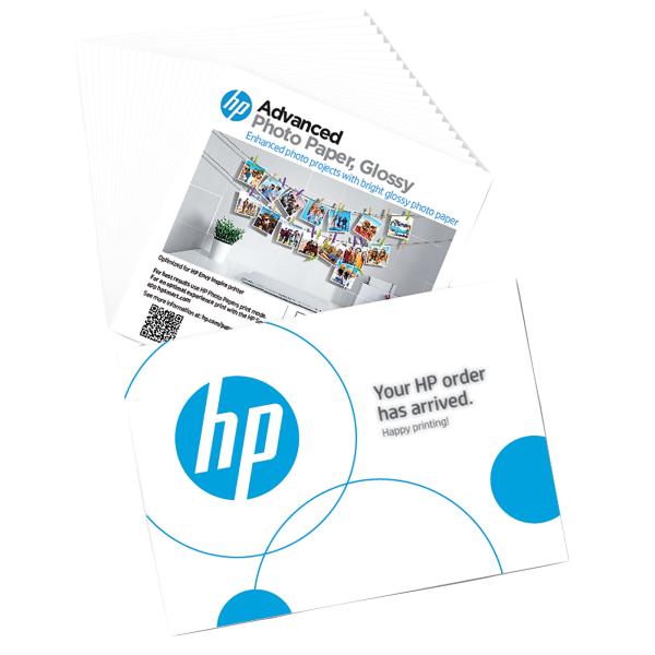 HP Advanced Photo Paper,  Gloss (5x5 in; 127x127 mm) –20 sheets