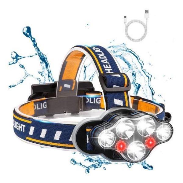 Solight LED čelová nabíjecí svítilna,  550lm,  Li-Ion,  USB4