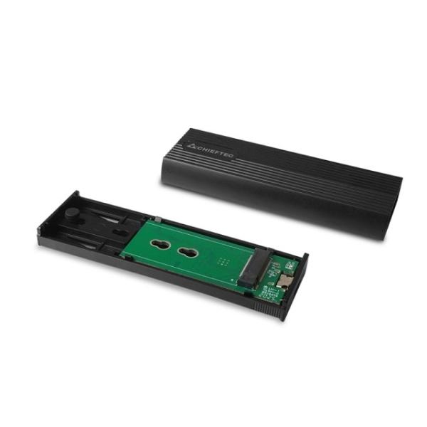 Vonkajší rám CHIEFTEC pre M.2 PCIe NVMe/ S-ata SSD Enclosure Tool-Less,  s konektorom USB typu C,  čierna2
