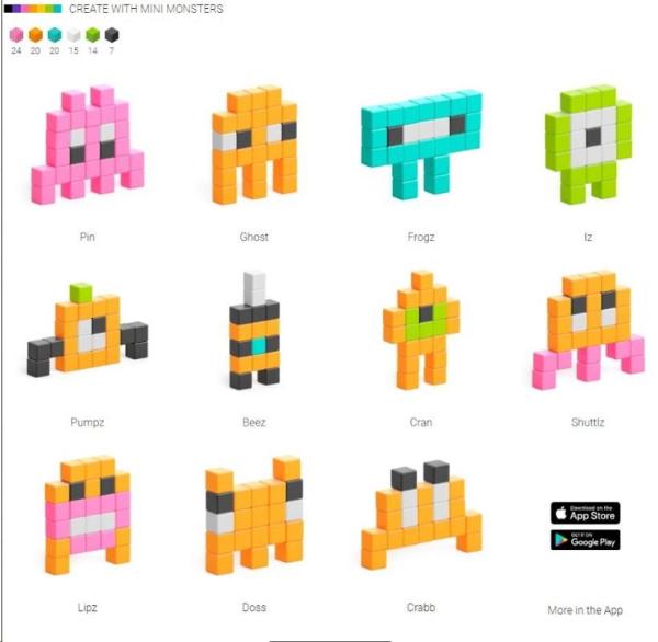 PIXIO Mini Monsters magnetická stavebnice2