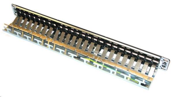 19" modulární stíněný patch panel XtendLan 24port,  černý1