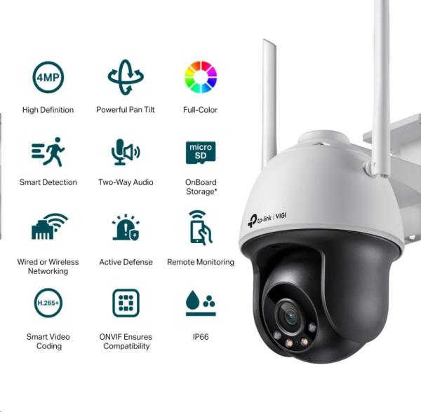 TP-Link VIGI C540-W(4mm),  4MP,  PTZ,  IR 30m,  WIFI,  Micro SD card1