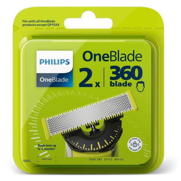 Philips OneBlade 360 QP420/ 50 náhradní břity,  2 ks