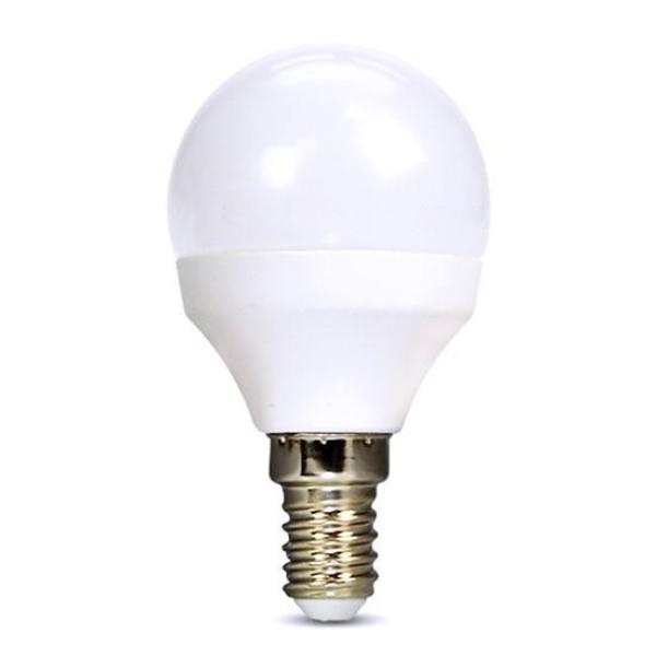 Solight LED žárovka,  miniglobe,  6W,  E14,  3000K,  510lm,  bílé provedení