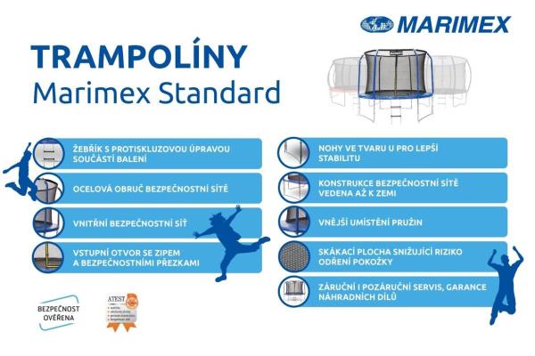 Marimex Standard trampolína 305 cm + vnitřní ochranná síť + schůdky ZDARMA1