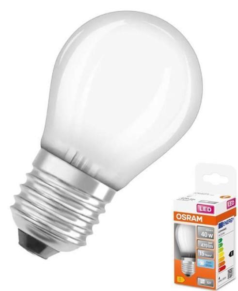 OSRAM LED STAR E27 4W/ 840 SCLP40W miniglobe studená