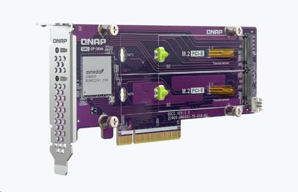 QNAP QM2-2P-384A rozšiřující karta 2xM.2 NVMe 2280/ 22110 PCIe Gen3x4 pro PC i NAS1