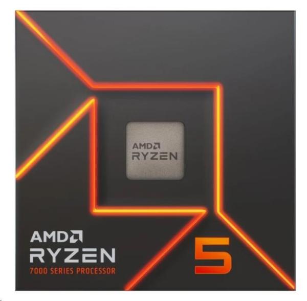 CPU AMD RYZEN 5 7600,  6-core,  3.8GHz,  38MB cache,  65W,  socket AM5,  BOX1