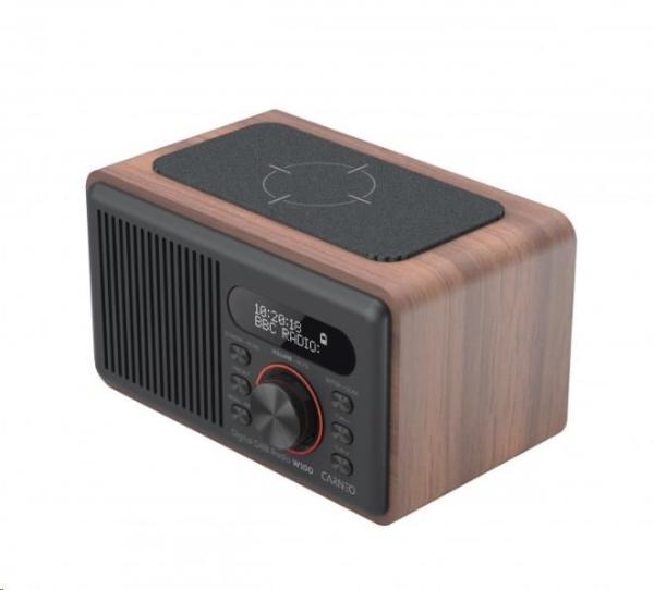 CARNEO W100 Rádio DAB+,  FM,  BT,  Wireless charging,  wood0