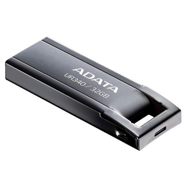ADATA Flash Disk 32GB UR340,  USB 3.2 Dash Drive,  kov lesklá černá1