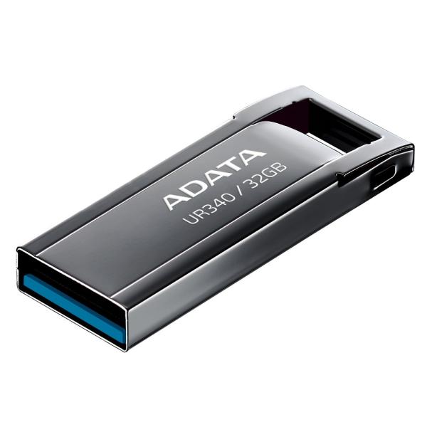 ADATA Flash Disk 32GB UR340,  USB 3.2 Dash Drive,  kov lesklá černá2