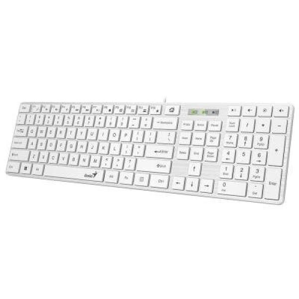 GENIUS klávesnice Slimstar 126/  Drátová/  USB/  bílá/  CZ+SK layout/  SmartGenius App
