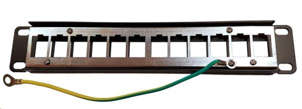 10" modulární stíněný patch panel LEXI-Net 12port,  černý0