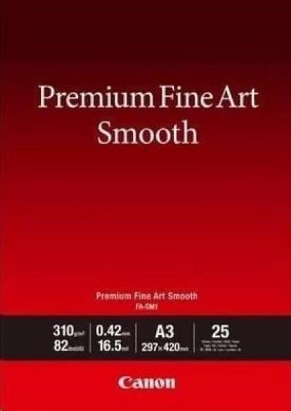 Canon fotopapír Premium Fine Art Smooth,  FA-SM2,  matný,  A3+,  310 g/ m,  25 ks