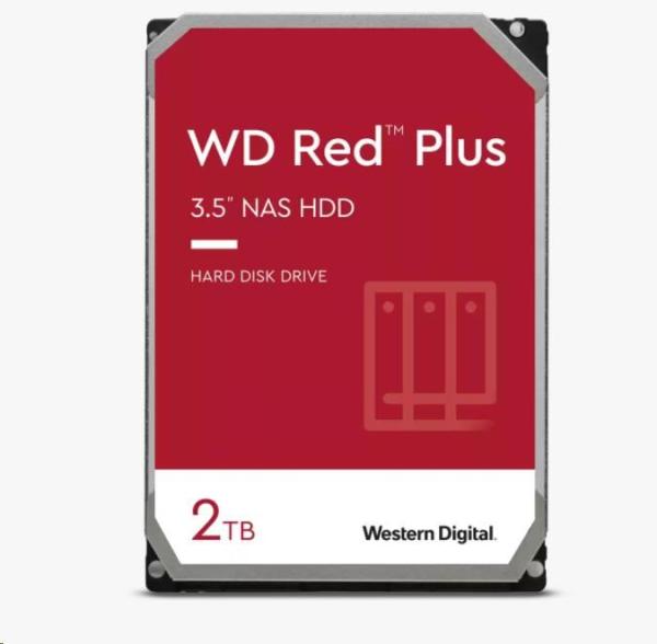 WD RED PLUS NAS WD20EFPX 2TB,  SATA III 3.5",  64MB 5400RPM,  175MB/ s,  CMR