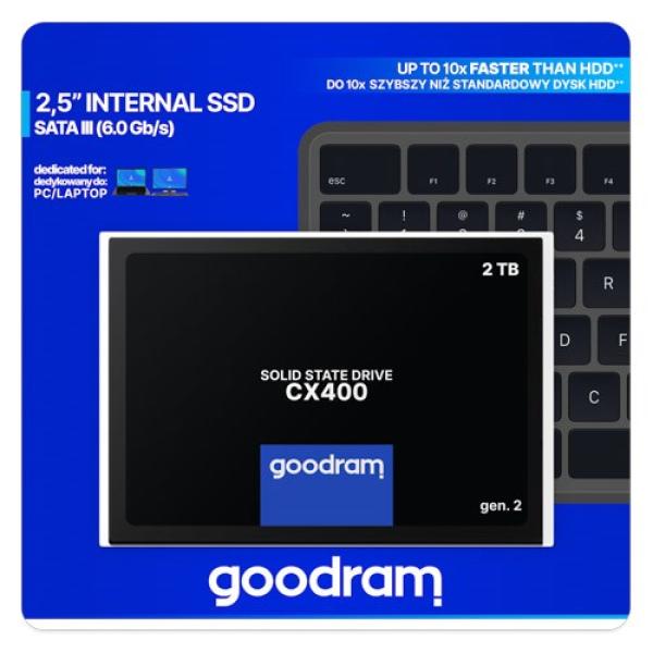 GOODRAM SSD CX400 Gen.2 2TB,  SATA III,  2.5",  (R:550/ W:500MB/ s)2