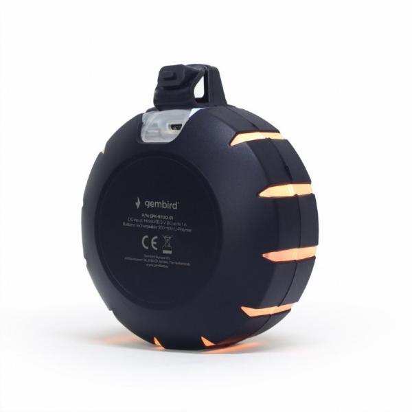 GEMBIRD Repro SPK-BTOD-01,  Outdoor,  Bluetooth,  3W,  RGB LED podsvícení,  černá0