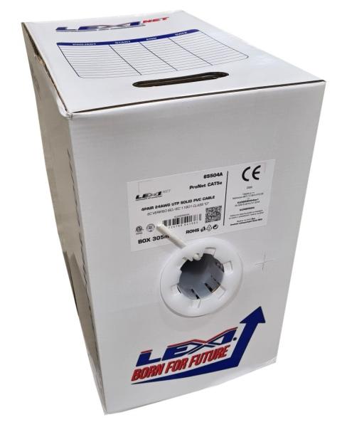 UTP kabel LEXI-Net Cat5E,  drát,  PVC,  bílý,  305m,  box1