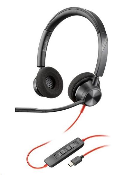 Poly Blackwire 3320 náhlavní souprava ,  USB-C/ A adaptér,  stereo