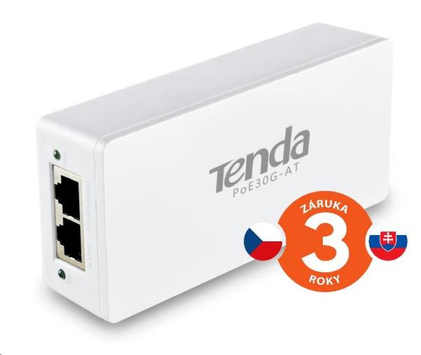Tenda PoE30G-AT Gigabit Ethernet Power Injector,  30W,  802.3at,  802.3af, 48V, PD Autodet.