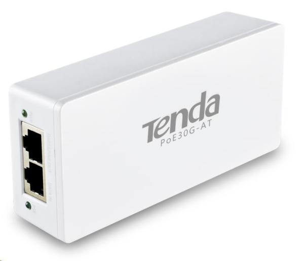 Tenda PoE30G-AT Gigabit Ethernet Power Injector,  30W,  802.3at,  802.3af, 48V, PD Autodet.3