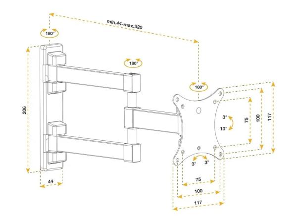 Držák Tv monitoru Fiber Mounts FM234
3
