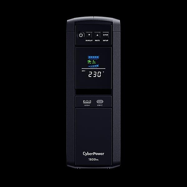 CyberPower PFC SineWave LCD GP UPS 1600VA/ 1000W,  Schuko zásuvky2