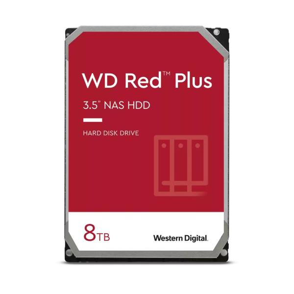 WD RED PLUS NAS WD80EFPX 8TB,  SATA III 3.5",  256MB 5400RPM,  215MB/ s,  CMR