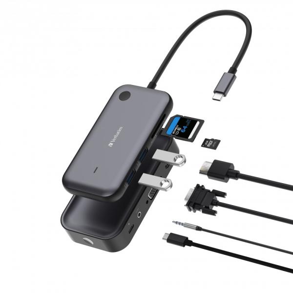 VERBATIM Display Adapter WDA-01 Share My Screen 1080P,  USB-C hub1