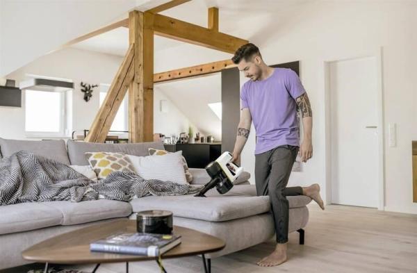 Karcher VC 4 Cordless myHome tyčový vysavač,  78 dB,  2 rychlosti provozu,  cyklónová technologie,  funkce Boost3