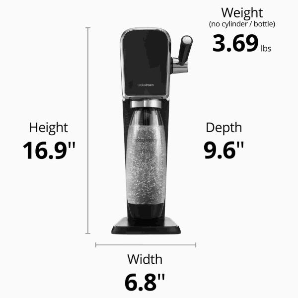 SodaStream ART výrobník sody,  mechanický,  1l láhev,  bombička s CO2,  černý3