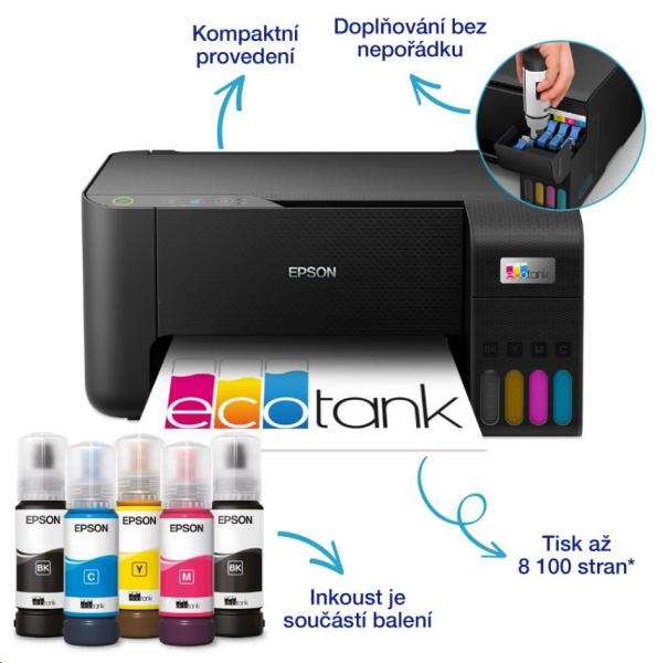 EPSON tiskárna ink EcoTank L3230,  5760x1440dpi,  A4,  33ppm,  USB,  sken, Záruka 5 let  po registraci zdarma3