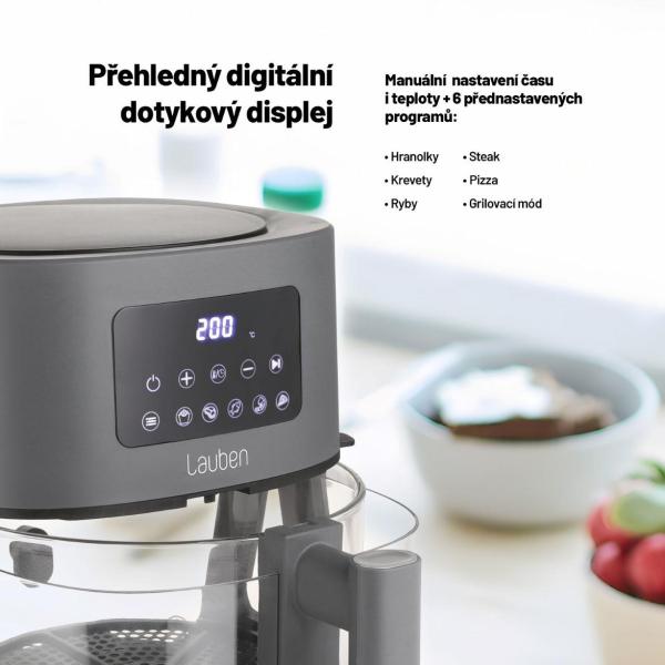 Lauben Glass&Grill Air Fryer 3in1 5500BG - horkovzdušná fritéza3