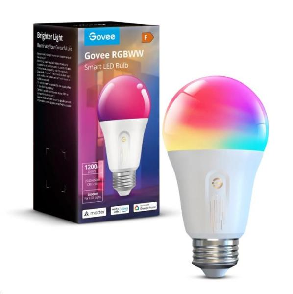 Govee Smart žárovka RGBWW 12W-85W 1200lm E27 Long Life,  Matter
