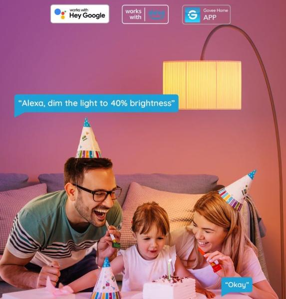 Govee Smart žárovka RGBWW 12W-85W 1200lm E27 Long Life,  Matter2