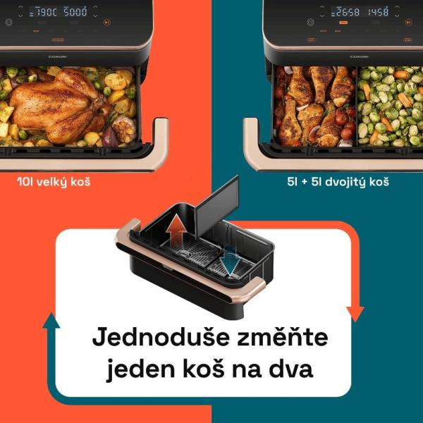 Cosori TF101S Dual blaze TwinFry 10l hozkovzdušná fritéza5
