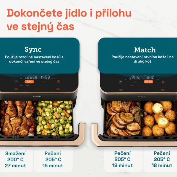 Cosori TF101S Dual blaze TwinFry 10l hozkovzdušná fritéza3