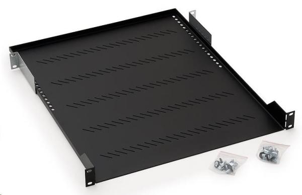 TRITON Regál s perforáciou 19",  1U/ 550 mm,  nosnosť 40 kg,  čierny
