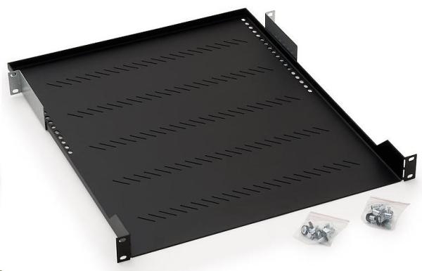 TRITON Regál s perforáciou 19",  1U/ 350 mm,  nosnosť 40 kg,  sivý