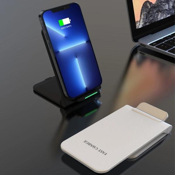 1stCOOL bezdrátová QI nabíječka H18,  skládací stojánek,  USB-C,  bílá2