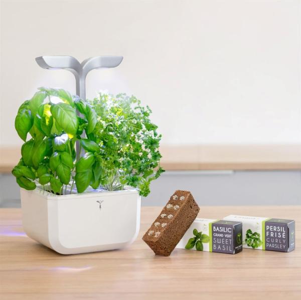 Véritable Exky SMART  - Automatický květináč s regulací osvětlení,  bílá + 2 bylinkové náplně3