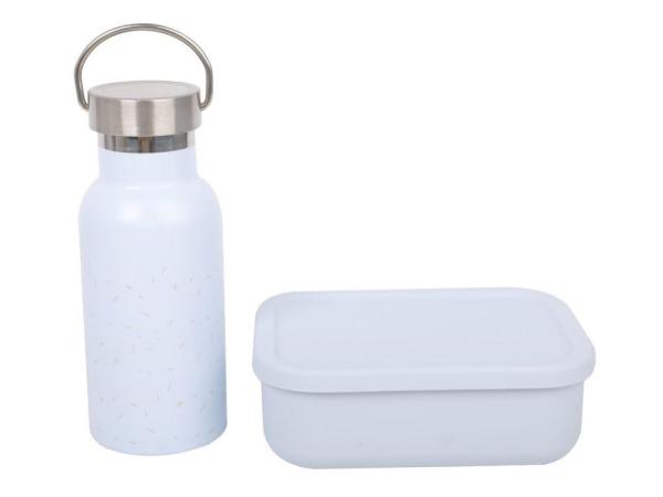 Svačinový set pro děti (láhev+box) - modrý