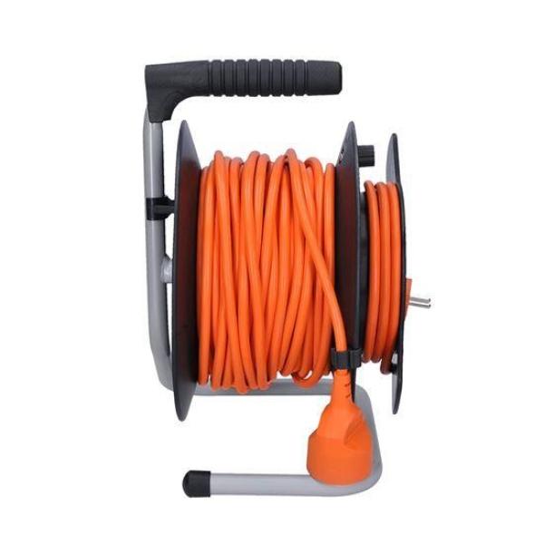 Solight prodlužovací přívod na bubnu,  1 zásuvka,  25m,  oranžový kabel,  3x 1, 5mm23