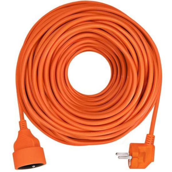 Solight prodlužovací přívod - spojka,  1 zásuvka,  40 m,  3 x 1, 5mm2,  oranžová