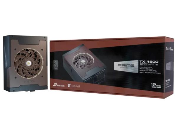 NOCTUA zdroj Seasonic 1600W PRIME TX-1600 NE,  120mm,  Plně modulární,  80+ Titanium,  ATX 3.1