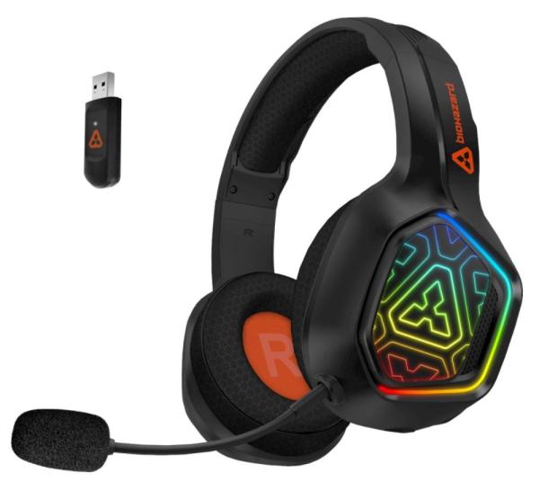 CONNECT IT Herní sluchátka s mikrofonem BIOHAZARD Blast,  Bezdrátové RF 2.4GHz a Bluetooth,  černá