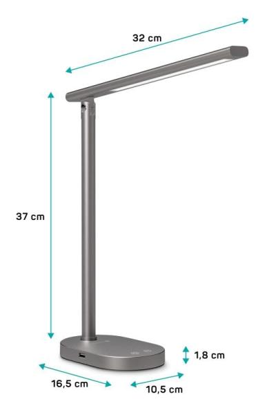 CONNECT IT Stolní LED lampa Shine,  USB-A,  šedá3