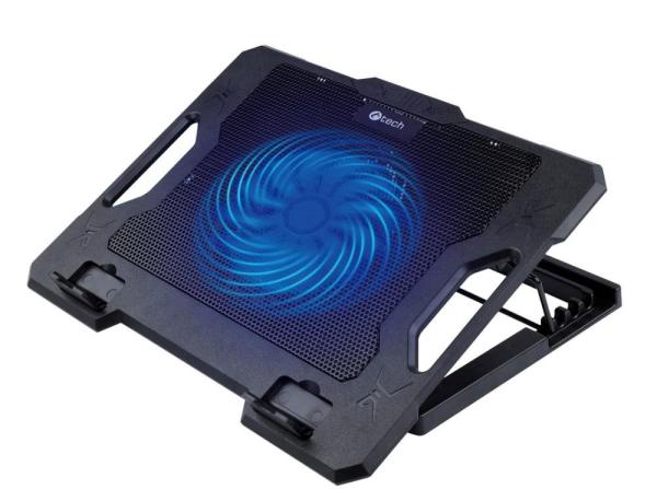 C-TECH chladící podložka pod NTB CLP-S100,  Až 17",  1x 140mm,  2x USB,  modré podsvícení