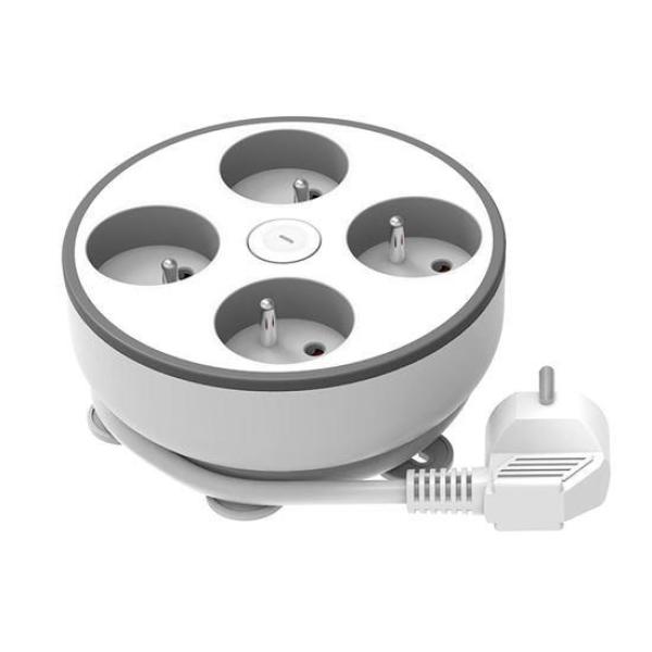 Solight 4z prodlužovací přívod,  2m,  3 x 1mm2,  bílý,  vypínač